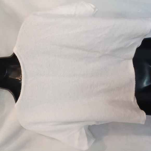 Vtg Richard & Comp Beautiful Pearl Beaded Short Sleeve Jacket, white, terrycloth - Picture 6 of 7